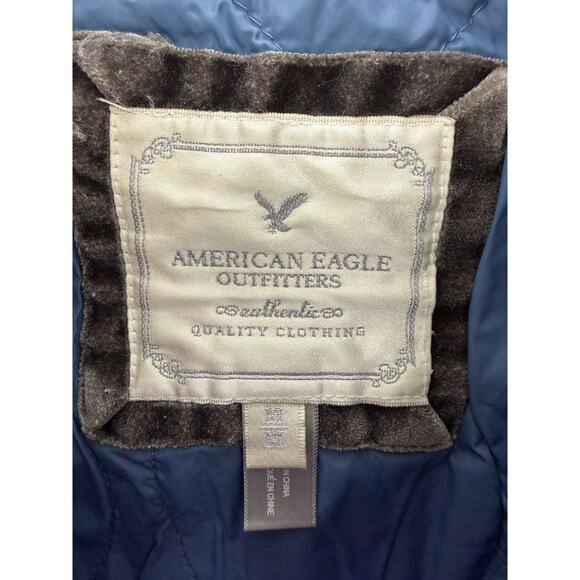 American Eagle Womens Jacket Size Medium Brown Zip Up Lined Y2K - Picture 4 of 13